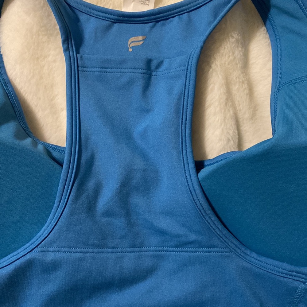 Fabletics Front-Zip Blue Sports Bra - Picture 3 of 5